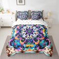 thumbnail image 2 of Bohemian Exotic Comforter Set 7 Piece Bed in a Bag Twin,Tribe Geometry Aztec Bedding Sets Boho Floral Mandala Sheet Set with Comforter Trippy Vintage Floral Western Decor, 2 of 6