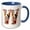 Blue/White, variant on 3drose, Pretty Floral Monogram Initial W, 11oz Magic Transforming Mug