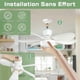 thumbnail image 4 of 52cm Quiet Ceiling Fan with Light and Remote Control, 40W Ceiling Fan Lamp with E27 Socket, Living Room, 3 Speeds, 6 Blades, 4 of 5