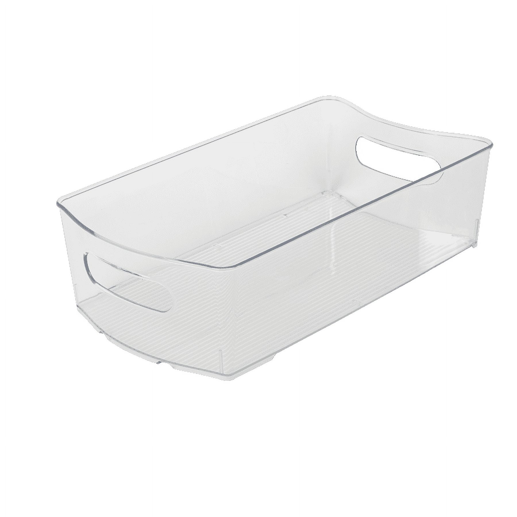Mainstays Clear Wide Closet and Laundry Organizer Bin with Dividers