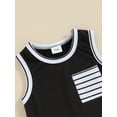thumbnail image 6 of Aojekbee Toddler Boys Summer Outfits Pocket Sleeveless Tank Tops and Stripe Elastic Waist Shorts 2Pcs Clothes Set, 6 of 10
