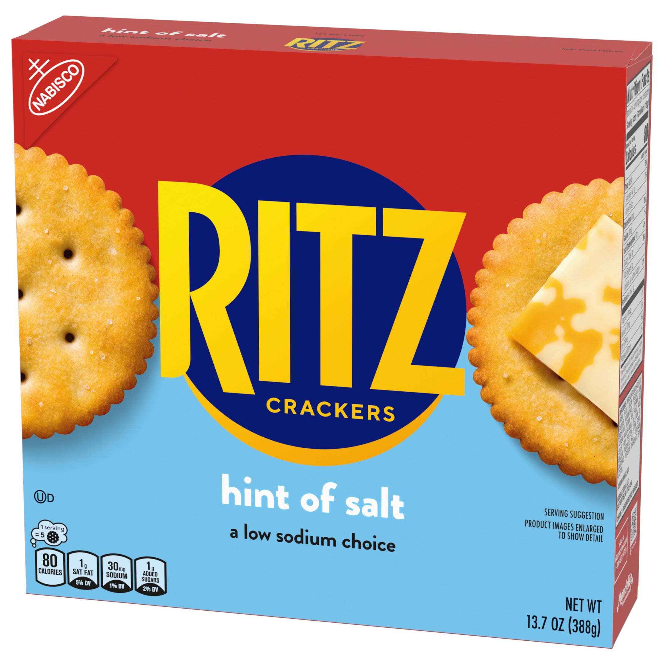 RITZ, Hint of Salt Crackers, 13.7 oz, Snacks for Kids and Adults