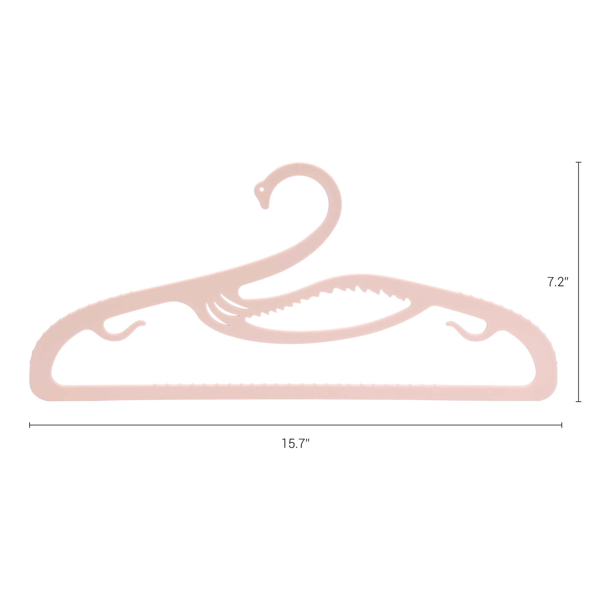 Unique Bargains Plastic Swan Non-Slip Space Saving Clothes Hangers 20 Pack Light Pink
