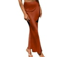 thumbnail image 2 of Spring Sale 2024！Hontri Skirts for Women Women's Skirt Stretch Waist High Solid Satin Dress Skirts for Women Watermelon Red,Xl, 2 of 5