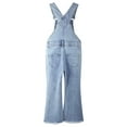 thumbnail image 2 of KIDSCOOL SPACE Girls Denim Flared Overalls Pants,3D Accordion Deep Heel Pockets Bell Bottom Jeans Dungarees,LightBlue 9-10 Years, 2 of 6