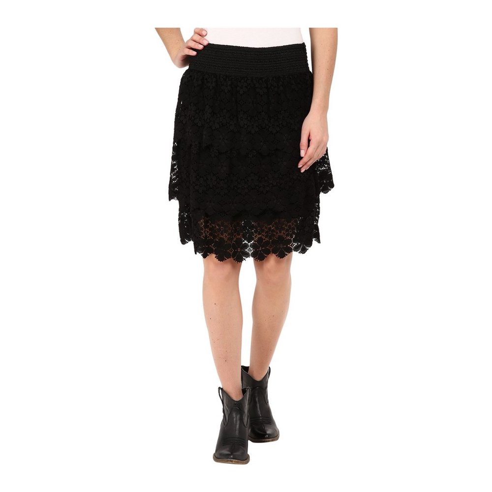 Stetson Stetson Western Skirt Womens Tiered Flirty Black 110600539