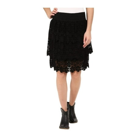 Stetson Western Skirt Womens Tiered Flirty Black 11-060-0539-0643 BL