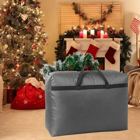 

LWITHSZG Holiday Ornaments Accessories Storage Bag Tear-proof Oxford Material 27.5” X 10.6” X 19.6” With Handles And Full Zipper