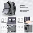 thumbnail image 3 of Mochila HOMIEE Carry On impermeable para equipaje de día, color gris, 3 of 8