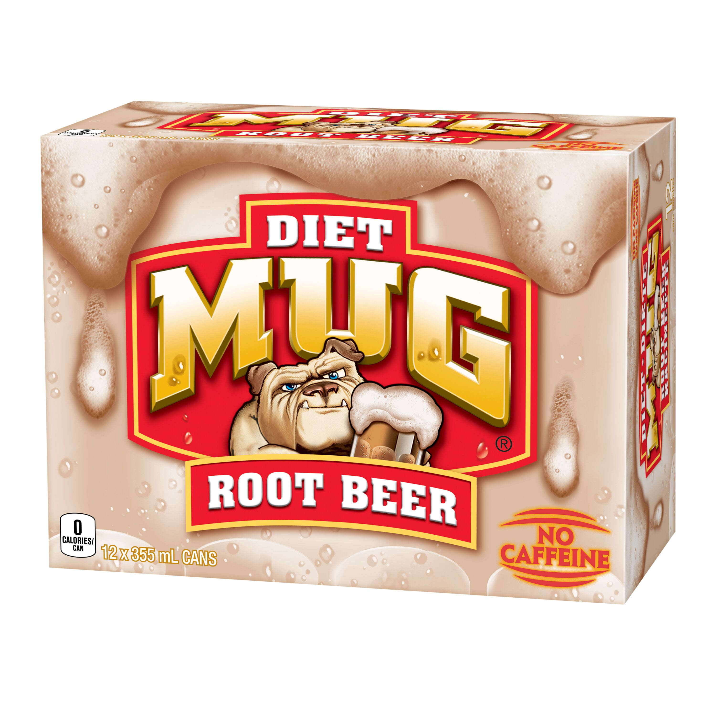 Mug Diet Root Beer No Caffeine 12 x 355 mL, Cans, 12 x 355 mL