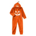 thumbnail image 4 of Coerni Unisex Kids Jack O Lantern Hooded Onesie Cozy Flannel Pumpkin Jumpsuit Halloween Carnival Party Dress Up Outfit for Boys Girls, 4 of 4
