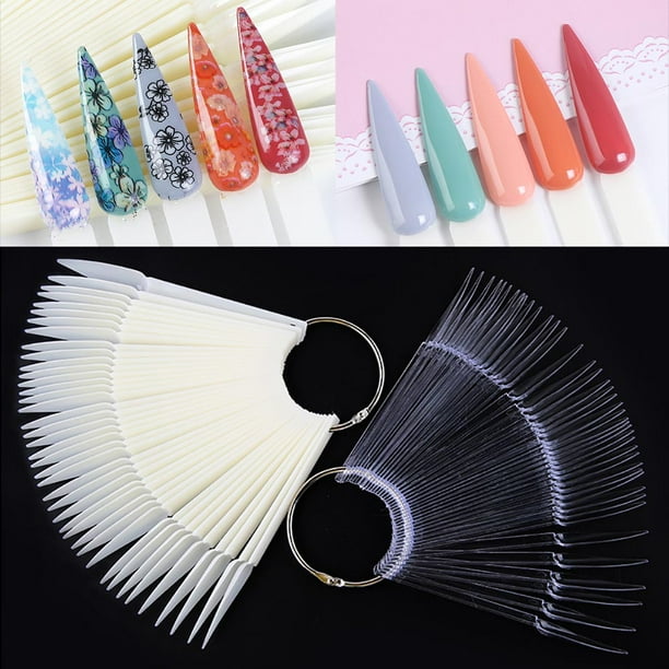 Windfall Clear Fanshaped False Nail Swatch Sticks Nail Polish Practice