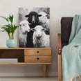 thumbnail image 5 of UXIEQU Black White Sheep Oil Canvas Art 15.75x11.81 Inches, 5 of 8