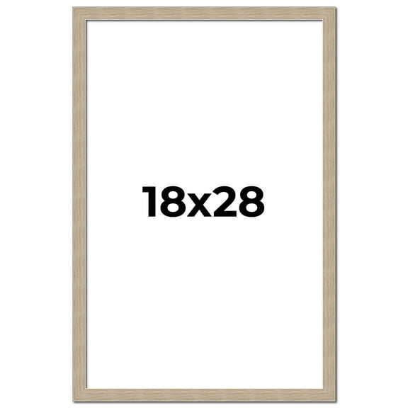 18x28 Frame Grey Solid Wood Picture Frame Width 1 Inches | Interior Frame Depth 0.5 Inches |