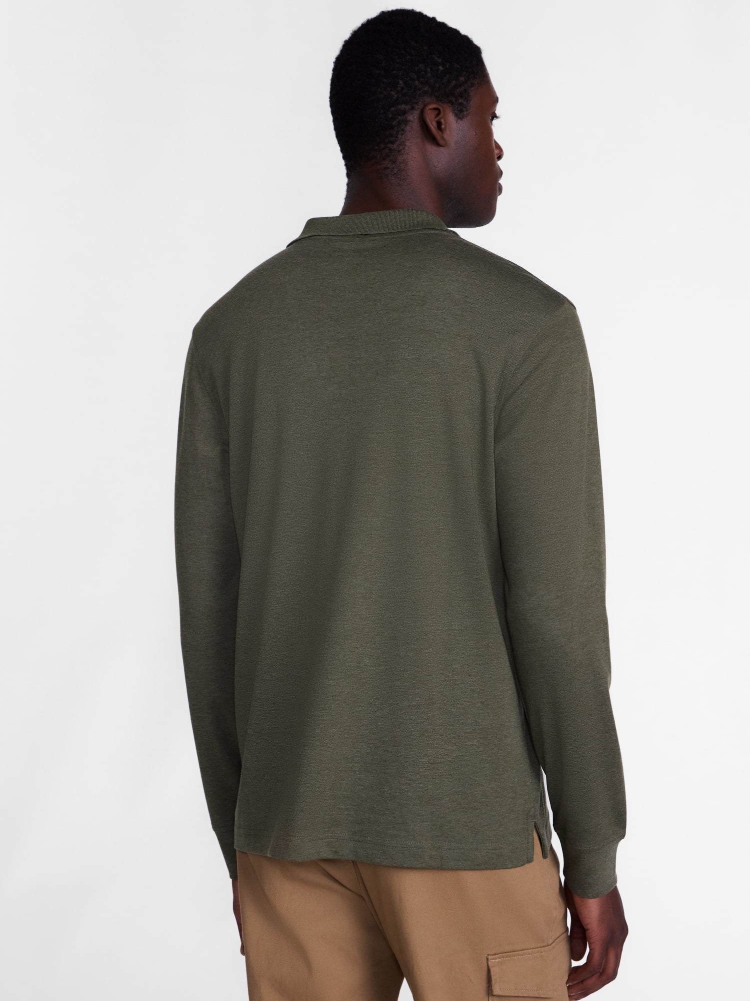 George Men's Interlock Polo Shirt with Long Sleeves, Sizes S-5XB