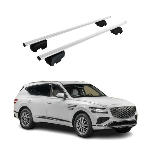 For 2021-2025 Genesis Gv80 Roof Racks Luggage Carrier Cross Bars Iron Gray 2Pcs