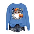 thumbnail image 6 of Frostluinai Women's Pullover Sweatshirts Halloween Pumpkin Ghosts Print Sweat Shirts Round Neck Long Sleeve Holiday Party Casual Wear, 6 of 6