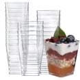 thumbnail image 1 of 50pcs Dessert Cups With Lids And Spoons Square Dessert Cups Set Reusable Plastic Dessert Cups, 1 of 3