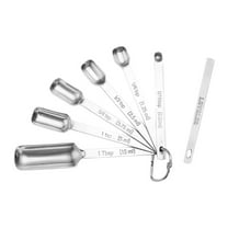 Yageerya 7Pcs Stainless Steel Measuring Cup Spoons Kitchen Baking Supplies (Silver)