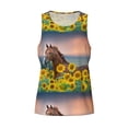 thumbnail image 4 of Gaeub Horse Sunflowers Men's Athletic Tank Top, Workout Sleeveless Shirts, Running Tank Tops for Gym, Running, Training - XX-Large, 4 of 9