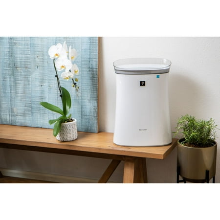 Sharp - Air Purifier with Plasmacluster Ion Technology Recommended for Medium-Sized Rooms, Kitchen, Den, Bedroom, or Office - White