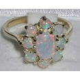 thumbnail image 4 of LBG British Made 10k Yellow Gold Natural Opal Womens Cluster Ring - 33 size options - Size, 4 of 5