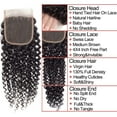 thumbnail image 4 of Jerry Curly Human Hair 3 Bundles with 4x4 Lace Closure Pre-Plucked 100% Unprocessed Brazilian Hair Weave Bundles Natural Black Color: 10"12"14"+ Closure 10", 4 of 7