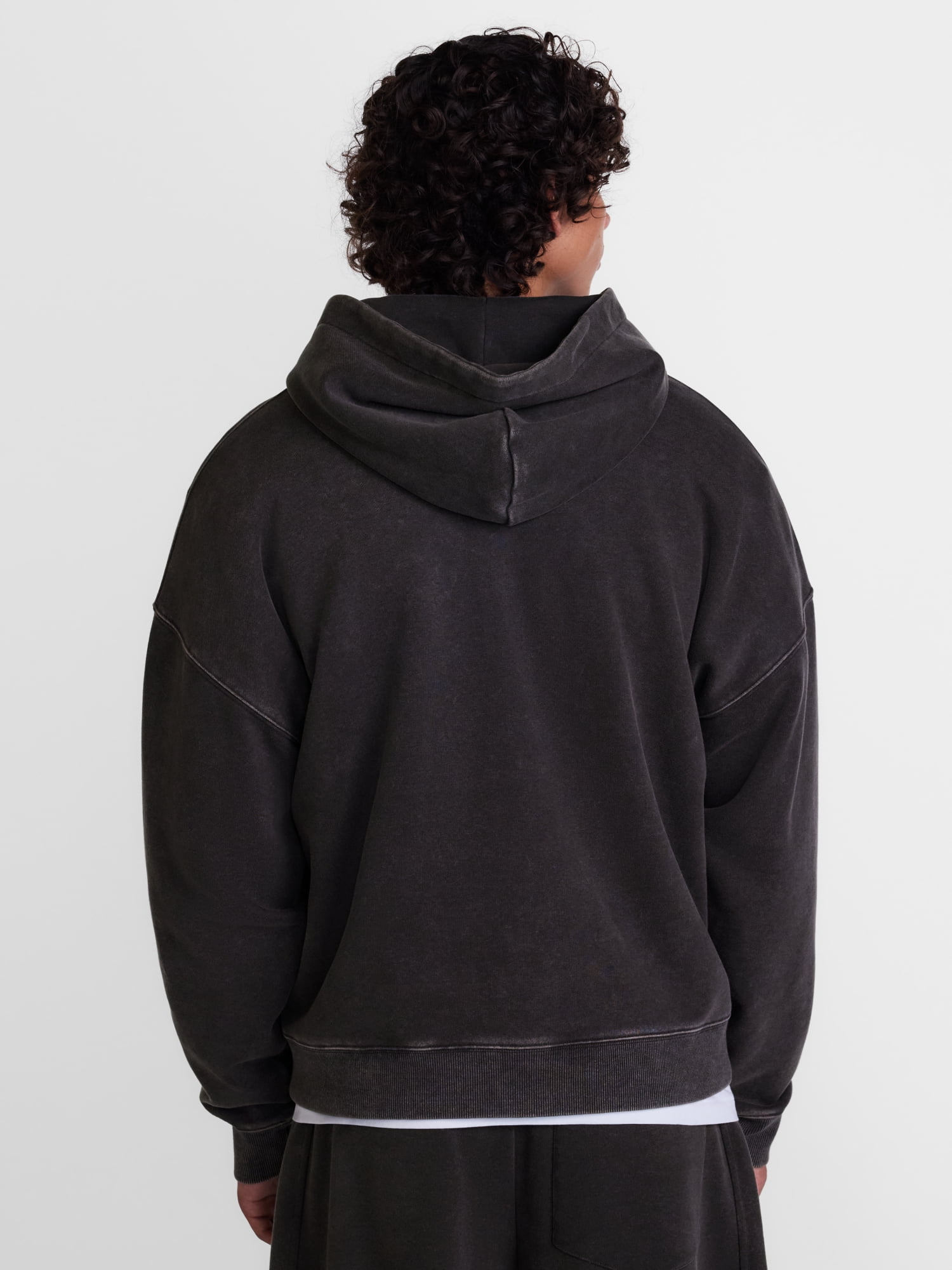 No Boundaries Boxy Fit Heavyweight Fleece Full Zip Hoodie Sweatshirt, Men's Sizes XS-3XL