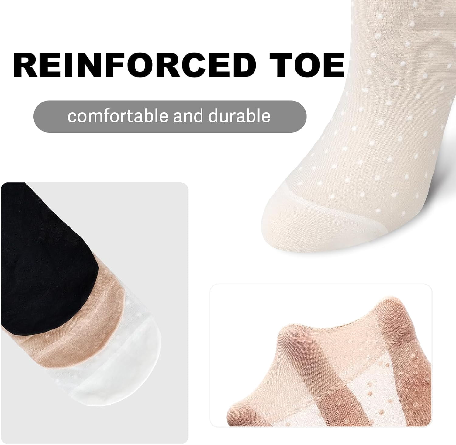 Zhengup 12 Pairs Women's Sheer Ruffle Socks Nude Stocking Summer Ultra Thin Cool See Through Silk Ankle Socks for Women