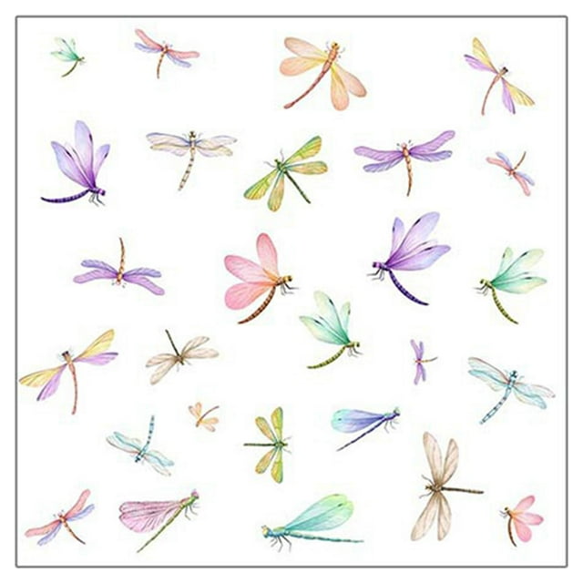 Pegatinas de vidrio calcomanías de pared Dragonfly DIY Sticker Arte de pared Colorida Pegatinas de pared Alegados para la habitación de