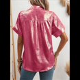thumbnail image 4 of Tops de Verano para Mujer, de Corta, con Cuello en V, para Hacer Ejercicio, Blusas Bonitas, Elegantes, Informales, A , Camisetas Lisas. Rosa Roja XL, 4 of 9