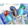 thumbnail image 2 of Swarovski Crystal Elements Perched Trio of Colorful Parakeets Bird Pin Brooch, 2 of 4