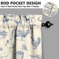 thumbnail image 3 of Floral and Bee Artwork Kitchen Curtains Set - Tropical Flower Tier Curtains with Valance, 3 of 3