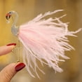 thumbnail image 4 of Fashionable Flamingo Feather Brooch With Zircon Stones Eye Catching Lapel Pin Clothes Decoration For Daily Wear, 4 of 11