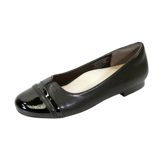 PEERAGE Marina 2 Women's Wide Width Casual Comfort Dress Leather Flats BLACK 5