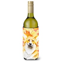 Carolines Treasures CK1404LITERK Corgi Fall Wine Bottle Beverge Insulator Hugger Wine Bottle multicolor