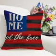 thumbnail image 4 of Memorial Day Home of The Free Decorative Throw Pillow Covers 18 x 18 Set of 4, July 4th Patriotic America Love Star Outdoor Pillowcase, Veterans Day Freedom Liberty Cushion Case Home Decor, 4 of 6