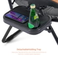 thumbnail image 2 of ACEGOSES Padded Patio Zero Gravity Chair Folding Recliner w/ Side Tray Adjustable Headrest - Smoky grey, 2 of 8