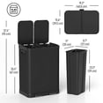 thumbnail image 3 of HOMCOM Kitchen Garbage Bin, 2 x 7.9 Gal Trash Can with Foot Pedal, Black, 3 of 10