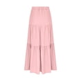 thumbnail image 6 of FengLS Women's Summer Midi Skirt Tiered Flowy High Waist Maxi Skirt Casual Solid Color A-Line Ankle Length Skirt, 6 of 7