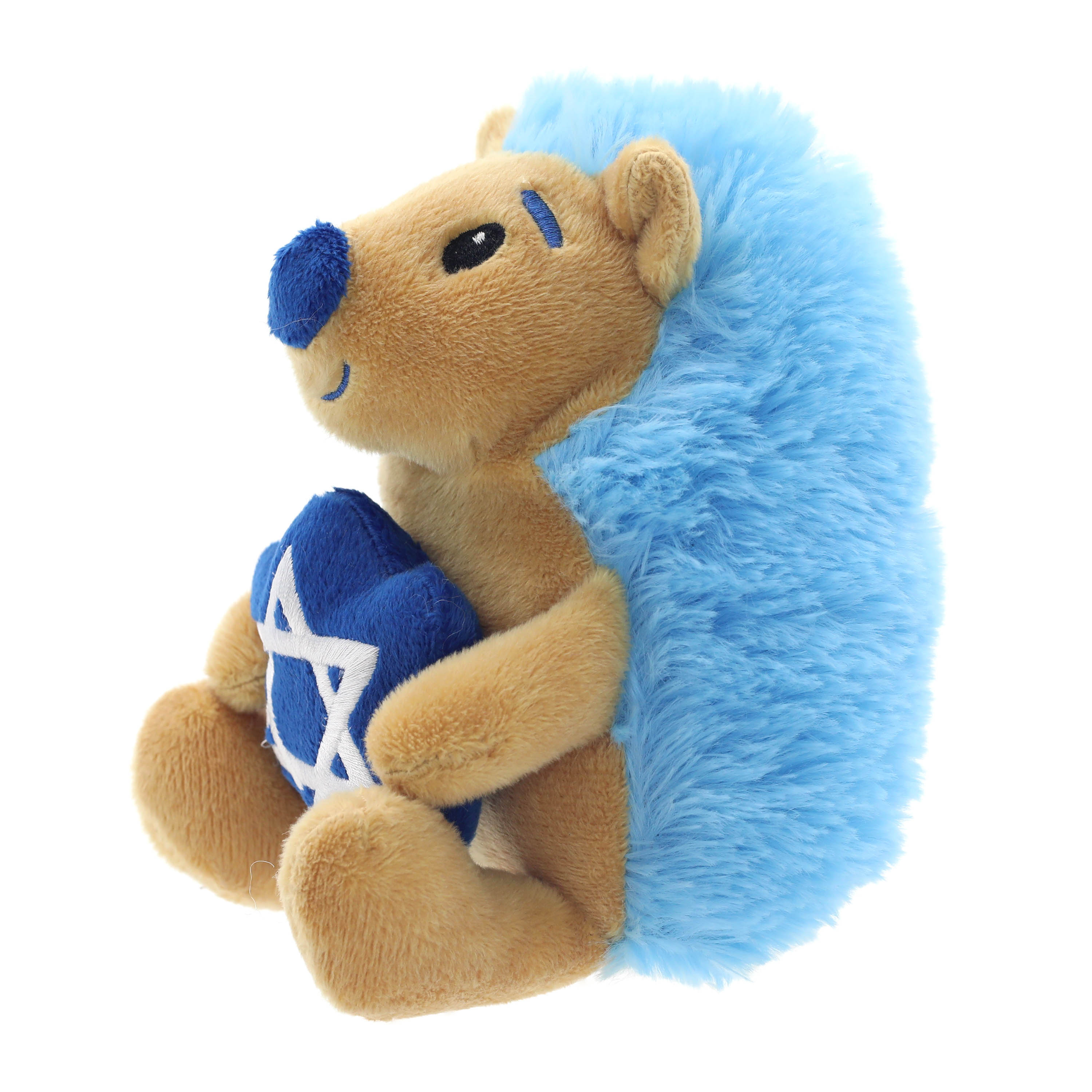 (4 pack) Hanukkah Blue Hedgehog Child's Plush Toy, 7 in, by Way to Celebrate