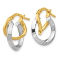 thumbnail image 2 of 14K Two-tone Hoop Earrings, 2 of 2
