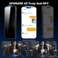thumbnail image 4 of 2 Pack for iPhone 16 Pro Max 6.9 inch Privacy Screen Protector Tempered Glass for iPhone 16 Pro 6.3 inch Anti-Spy Private Glass Film Anti-Blue Light No Bubble Anti-Scratch Full Coverage, 4 of 10