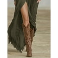 thumbnail image 3 of ZOELNIC Women's Elegant Ruched Maxi Shirt Dress with Belt, Asymmetrical Hem & Long Sleeve, S, 3 of 4