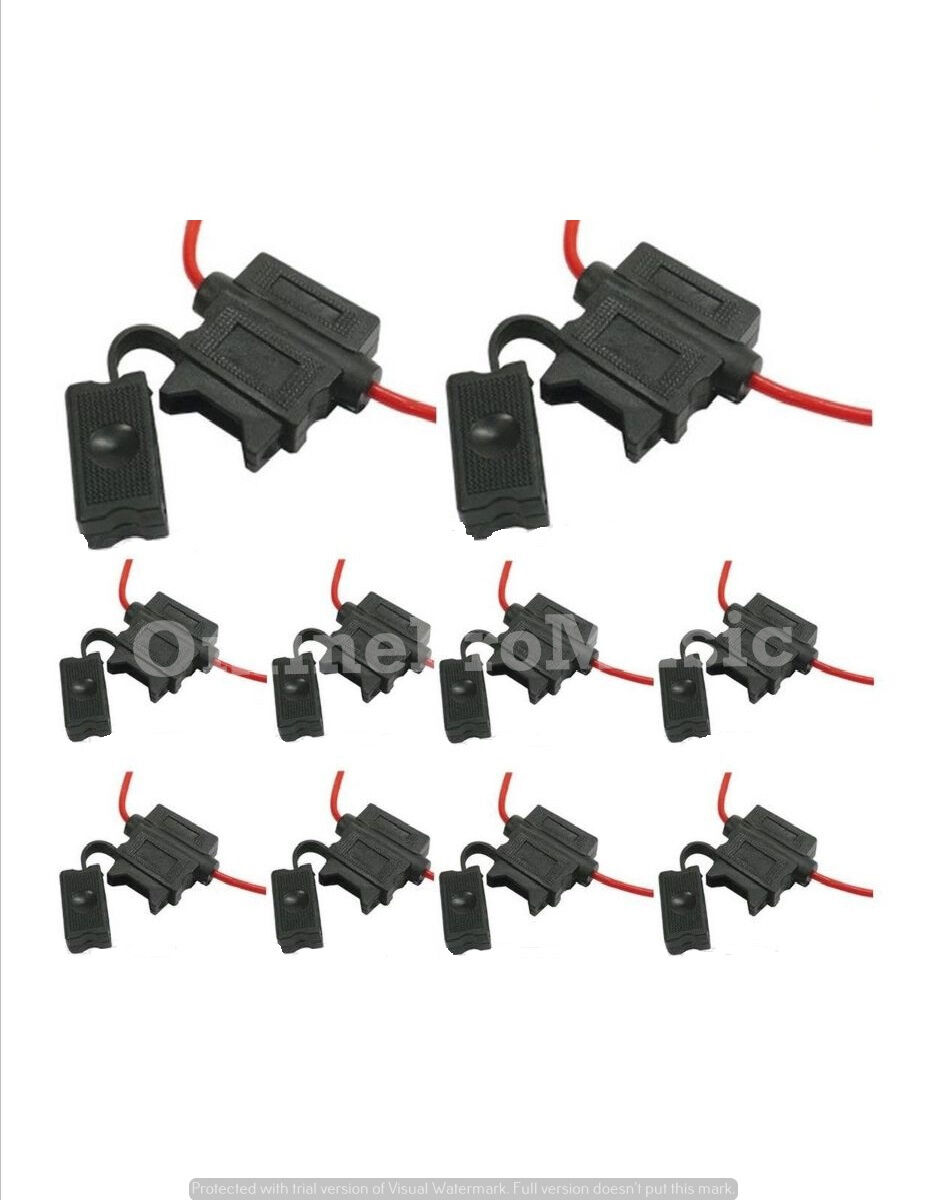 10 GA 50 PIECES ATC BLADE HEAVY DUTY FUSE HOLDER CAR AUDIO 12 VOLT AUTO
