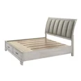 thumbnail image 4 of Beautiful 1pc White Cream Finish Storage Platform King Bed Solid Wood Bedroom Furniture, 4 of 5