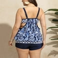 thumbnail image 4 of Feimerou Women Plus Size Tankini Swimsuit Two Piece Tummy Control High Waisted Bathing Suit Modest Tankinis Swim Top with Boyshorts, 4 of 5