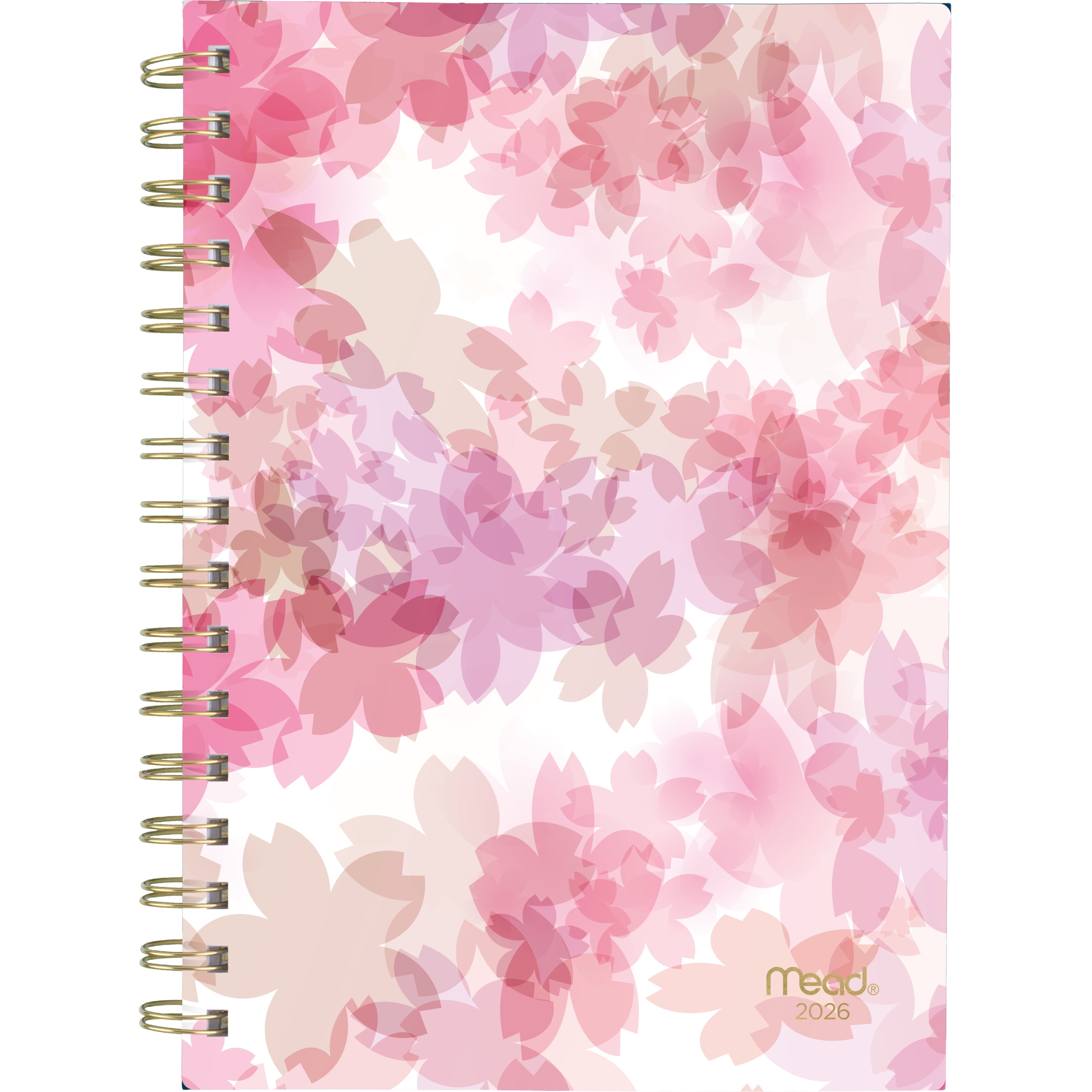 2026 Mead® Blurred Floral Pink Small Weekly Clear Poly Cover Planner, Planner