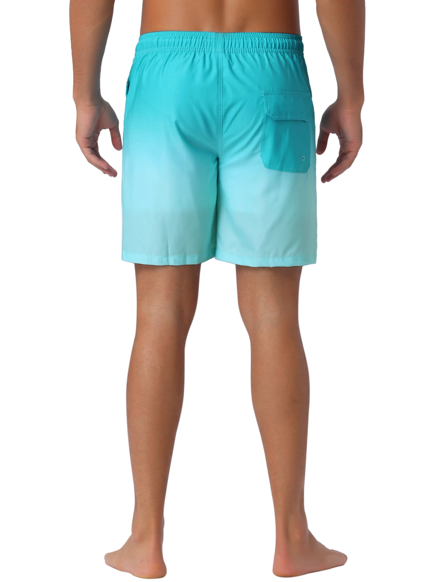 INSPIRE CHIC Father's Day Men's Gradient Color Drawstring Elastic Waist Lining Summer Swimming Trunks 34 Light Blue