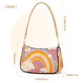 thumbnail image 3 of FORMRS Womens Shoulder Bag with Chain Strap Clutch Purse Cute Tote Handbag, Purple Retro Rainbow, 3 of 7
